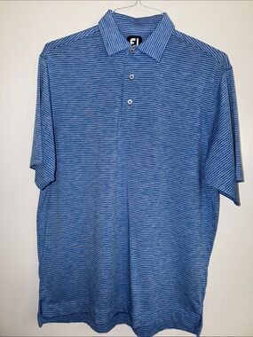 FootJoy Blue Striped Short-Sleeve Polo